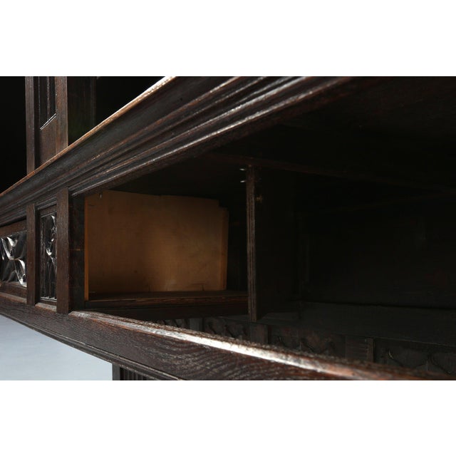 Neo-Gothic Cabinet in Oak with Hidden Storage, France, 1850s For Sale - Image 11 of 18