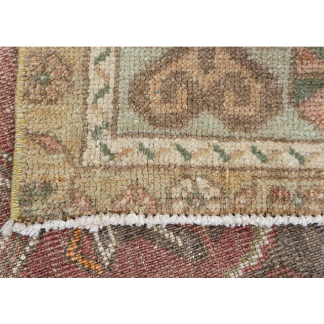 Turkish Mini Rug Oriental Hand Knotted Vintage Rug 1'8" x 3'6" #16751 For Sale In Houston - Image 6 of 8