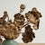 Vintage Bouquet of Carved Wood Lotus Leaves in a Celadon Vase For Sale - Image 4 of 11