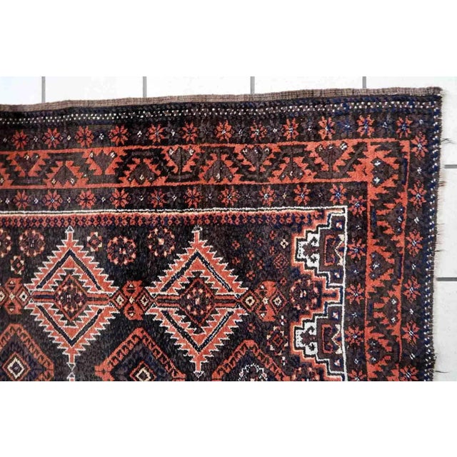 1920s Handmade Antique Afghan Baluch Rug 2.9' X 5.9' For Sale In New York - Image 6 of 12