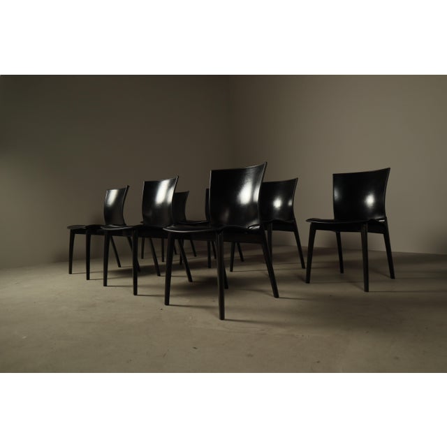 Black Cos Chairs by Josep Lluscà for Cassina, Italy, 1994, Set of 7 For Sale - Image 8 of 17