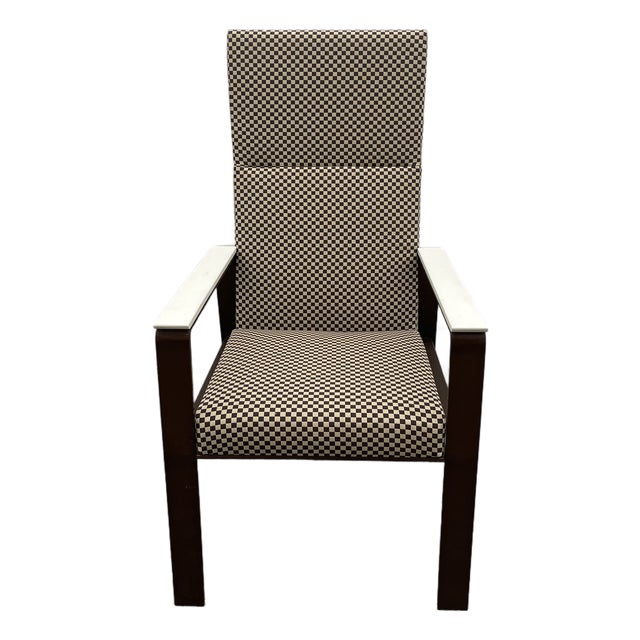 Newly Upholstered David Edward Modern High Back Chair For Sale