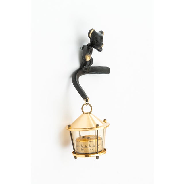 1950s Bear Thermometer Holder for Wall Mounting from Walter Bosse, Vienna, 1950s For Sale - Image 5 of 9