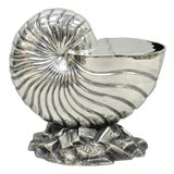 Antique Victorian Silver Plated Nautilus Figural Shell Form Spoon Warmer For Sale