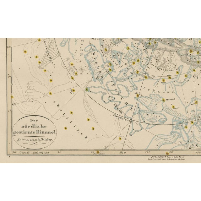 Northern Hemisphere Astronomical Star Constellations Chart, 1858 For Sale - Image 3 of 10