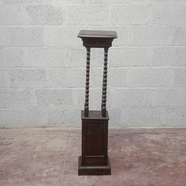 Wood Dark Wood Turned Entrance Plant Stand For Sale - Image 7 of 16