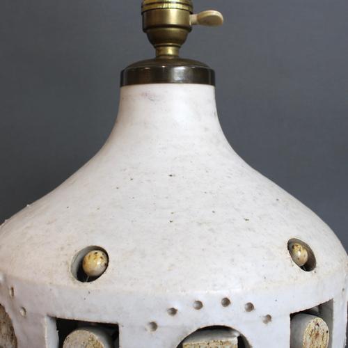 Vintage French Ceramic Table Lamp attributed to Georges Pelletier, 1970s For Sale - Image 11 of 18