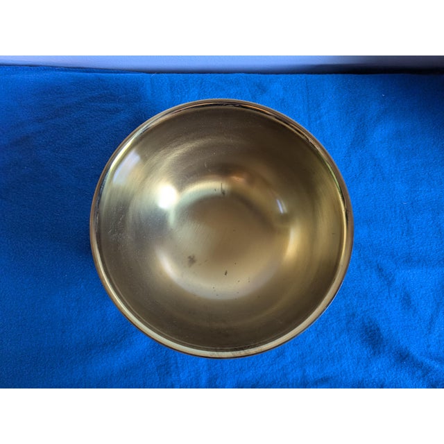 Vintage Mid-Century Seiden Solid Brass Paul Revere Style Footed Bowl - 8.25" For Sale - Image 13 of 15