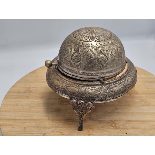 Brass-Plated Caviar or Sugar Bowl, 1890s For Sale - Image 3 of 5
