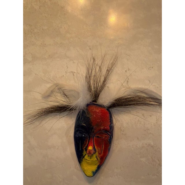 Red Vintage Kosta Boda Glass Wall Mask by Kjell Engman 1980s For Sale - Image 8 of 8