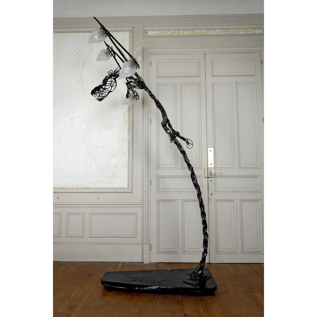 1970s Vintage French Brutalist Sculptural Dragon Lamp in Wrought Iron, 1970s For Sale - Image 5 of 18