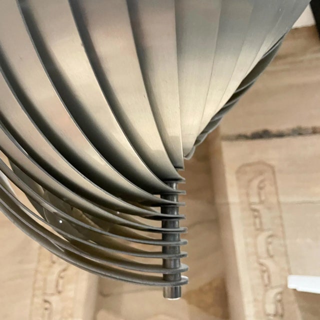 1970s 1970s French Aluminum Spiral Ceiling Pendant Twist Lamp Henri Mathieu France For Sale - Image 5 of 10