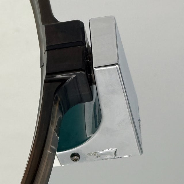 Brown Round Space Age Pivot Mirror in Smoked Acrylic from Allibert, France, 1970s For Sale - Image 8 of 11