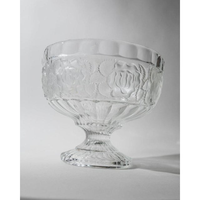 Vintage Footed Bowl in Floral Pressed Glass, 1960s For Sale - Image 11 of 12