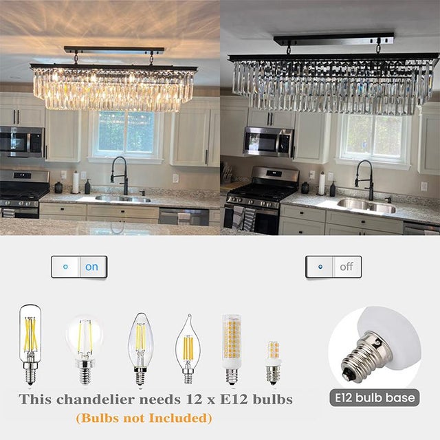 Aloadecor 12-Light Modern Fringe Crystal Chandelier for Dining Room With Crystal Accents For Sale - Image 4 of 7