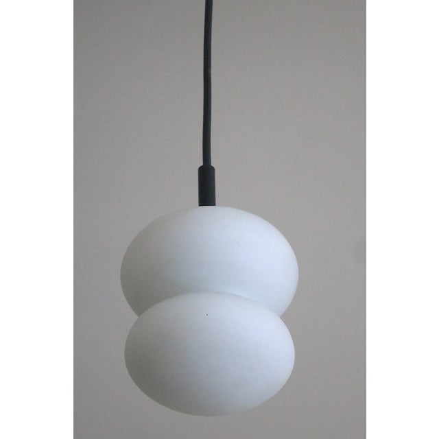 Glass Mid-Century Opal Glass Pendant Lights, Set of 3 For Sale - Image 7 of 10