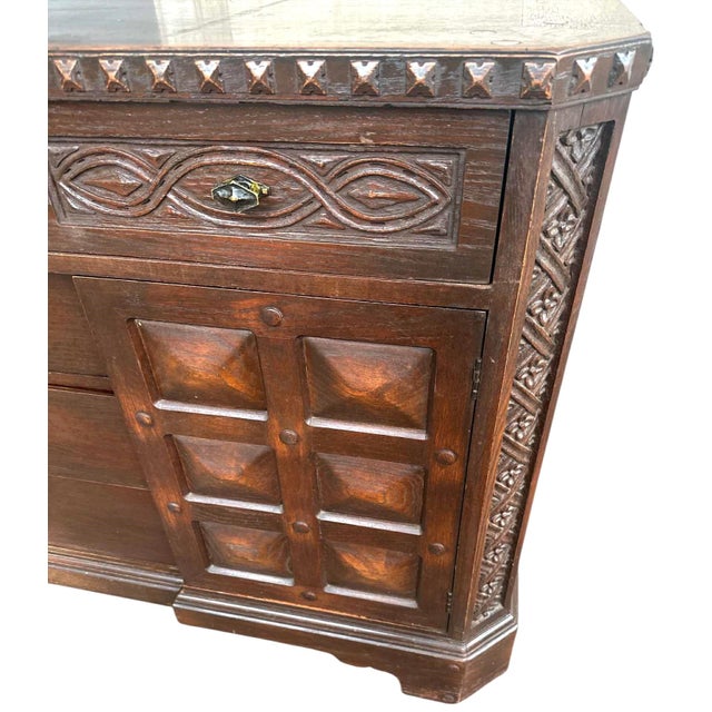 Romweber Viking Oak Arts & Crafts Sideboard or Credenza - Vintage 1950s, Attributed For Sale In Saint Louis - Image 6 of 7