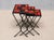 French Modern Nesting Tables with Red and Orange Ceramic Tile Tops, 1950s, Set of 3 For Sale - Image 12 of 15