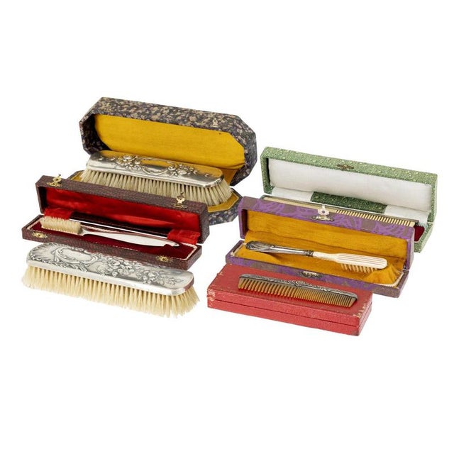 Cases and Brush, 19th Century, Set of 5 For Sale - Image 6 of 6