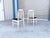 1990s Mid-Century White Slatted Dining Chairs With Black Vinyl Seats - Set of 6 For Sale - Image 10 of 14