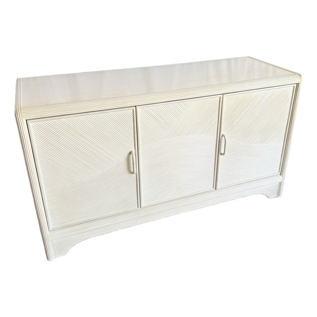 Boho Chic Wavy Pencil Reed Credenza For Sale
