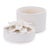 White Stoneware Box with Floral Lid Accent (Set of 3) For Sale - Image 8 of 9