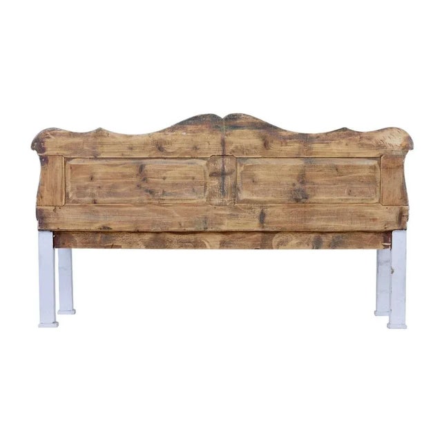 Gustavian Inspired 19th Century Swedish Pine Bench, 1890s For Sale - Image 4 of 8