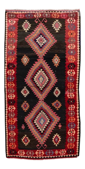 Mid-20th Century Vintage Kilim Rug 5 '4'' X 10' 8''.