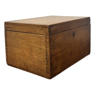 Antique English Oak Box For Sale