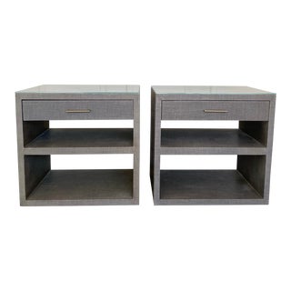 Interlude Home Gray Bedside Chests, a Pair For Sale
