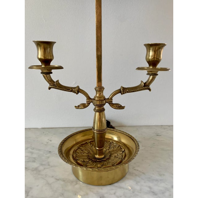 1960s French Bouillotte Lamp With Black Tole Shade and Dolphin Motif Base For Sale - Image 5 of 12