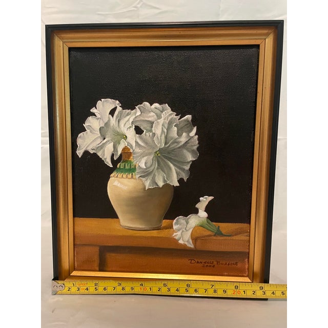 Danielle Bussone Original Still Life Oil Painting "White Petunias" - Framed 2004 * Artist: Danielle Bussone * Title: Small...