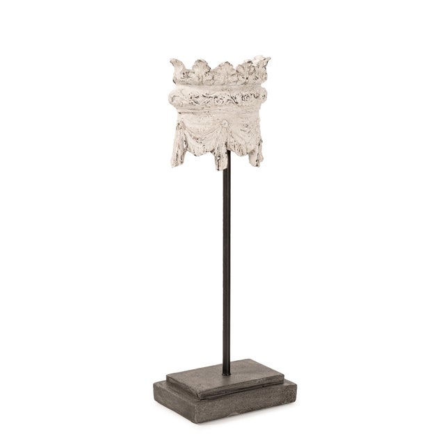 Add classical charm to your decor with this distressed white architectural column. Perfect for bookshelves, consoles, or...