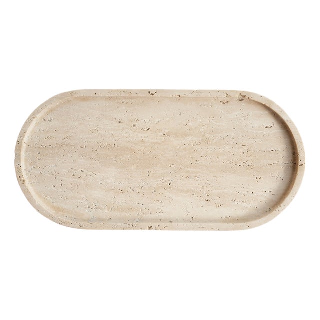 Travertine Oval Tray from Kiwano Concept For Sale