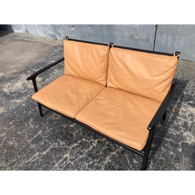 Rén Lounge Chair Two Seater Sofa by Stellar Works Designed by Space Copenhagen, Oak, Leather. Matching chair available....