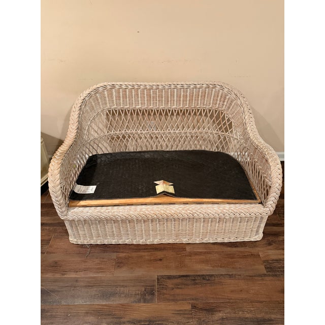 Vintage Coastal Henry Link Braided Rattan Couch and Loveseat For Sale - Image 12 of 14