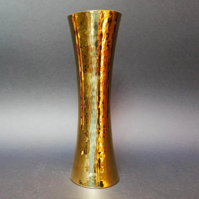 Gold Mid-Century Golden Vase from Zanetto For Sale - Image 8 of 9