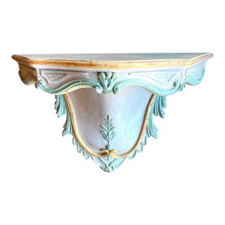 Gustavian Style Patinated Wooden Wall Shelf/Console For Sale