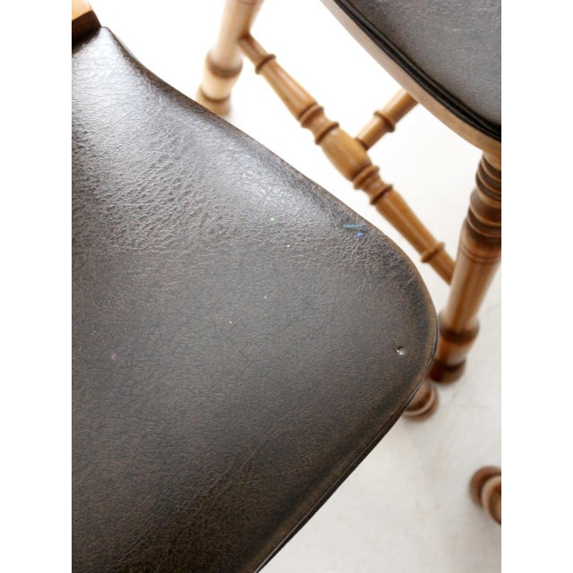 Brown Vintage Spindle Back Dining Chairs Set of 4 For Sale - Image 8 of 18