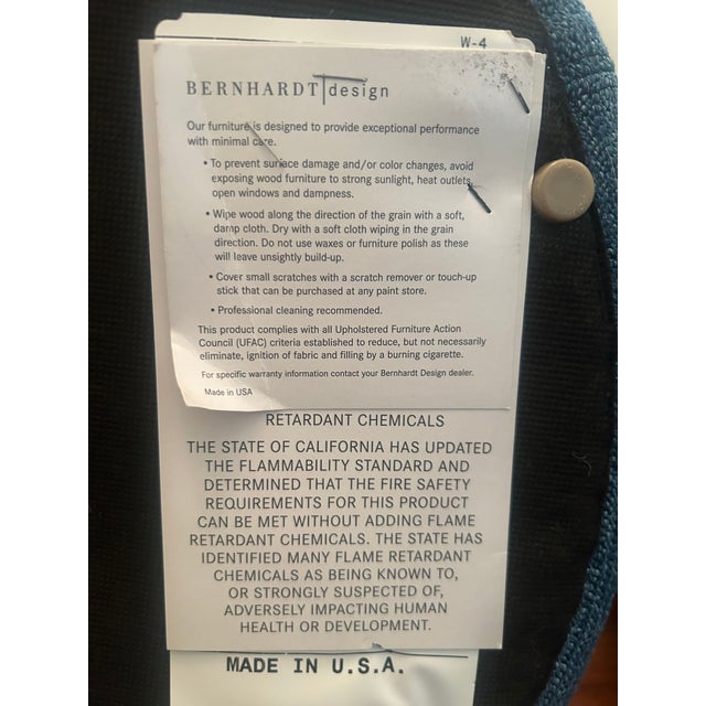 Mid-Century Modern Bernhardt Fully Upholstered Round Textile Bench – Modern Versatile Ottoman For Sale - Image 3 of 4