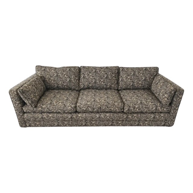 Milo Baughman-Style Mid-Century Modern Sofa on Casters, 1970s For Sale
