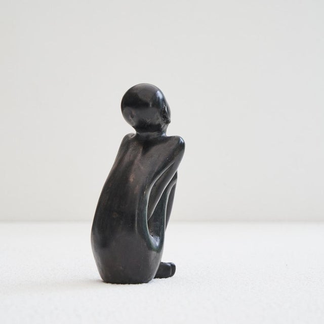 Black Bronze Sculpture of Sitting Man by Erik Buck, 1950s For Sale - Image 8 of 11