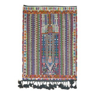 Colorful Jajim Flat-Weave, 20th Century - 3'7" x 4'11" For Sale