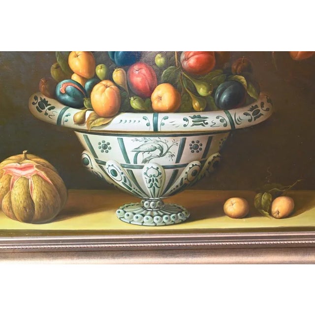 Still Life with Fruit Bowl, 1980s, Oil, Framed For Sale - Image 5 of 6