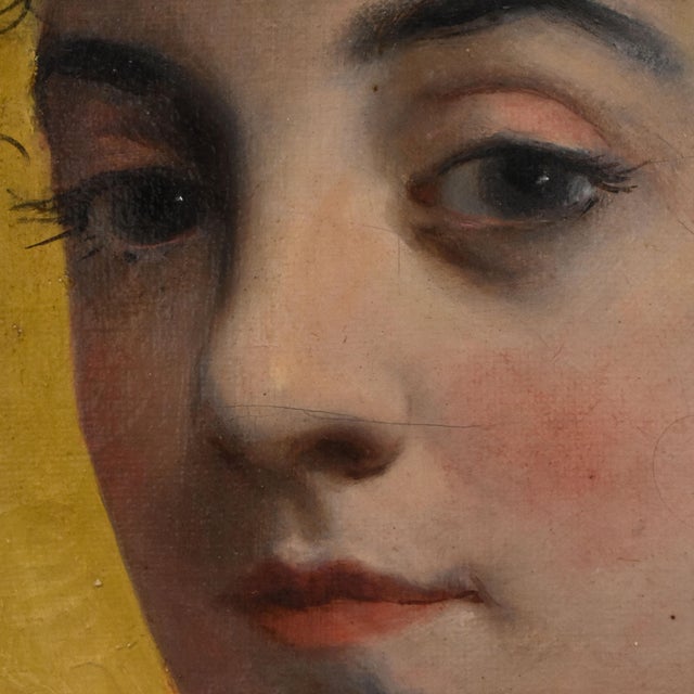 Late 19th Century Alexandre Serres, Young Woman, 1888, Oil Painting on Canvas, Framed For Sale - Image 5 of 11