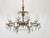 1950s Antique 8 Arm Dark Patina Opulent Brass Cut Lead Glass Crystal Chandelier For Sale - Image 5 of 15