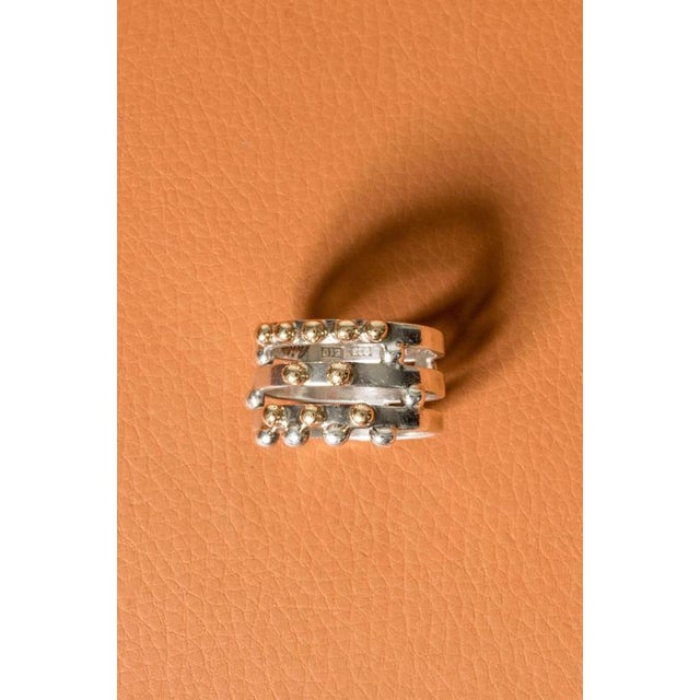 Silver and Gold Ring by Cecilia Johansson, 1979 For Sale - Image 9 of 9