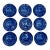 Stunning & Rare Antique Original Set of 9 Dark Flow Blue English Staffordshire 10 Inch Dinner Plates Circa 1830s For Sale