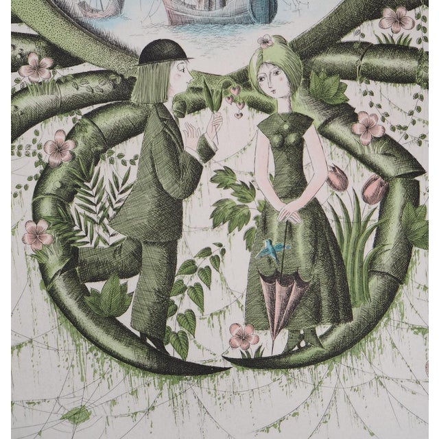 Raymond Peynet, Zodiac Sign, Cancer, Original Signed Engraving For Sale - Image 4 of 7