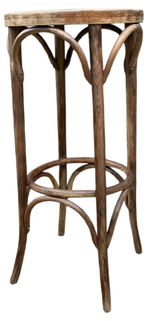 Vintage Wood Bistro Stool, 1920s